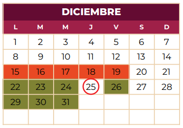 Calendario 2025-2026 CECyTEH